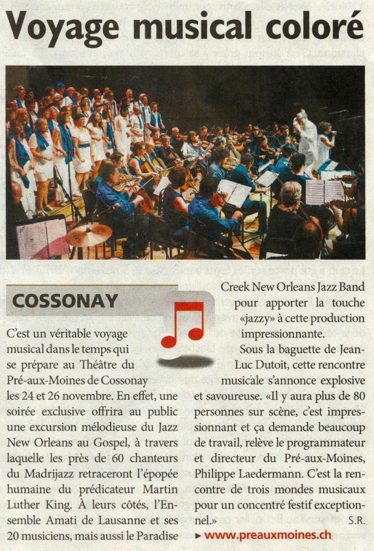 Article sur Madrijazz, Journal de Morges